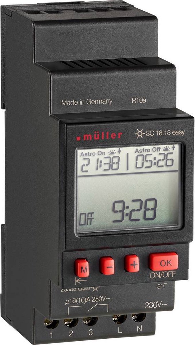 Müller SC 18.13 easy 230V 50-60Hz Timer per guida DIN digitale 230 V/AC 4000 W