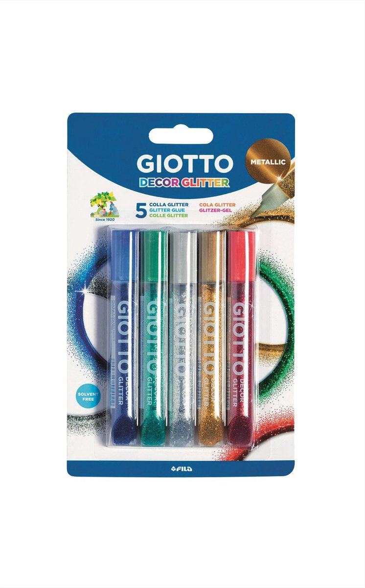 Giotto Decor Glitter Glue Metallic 5 pcs BL