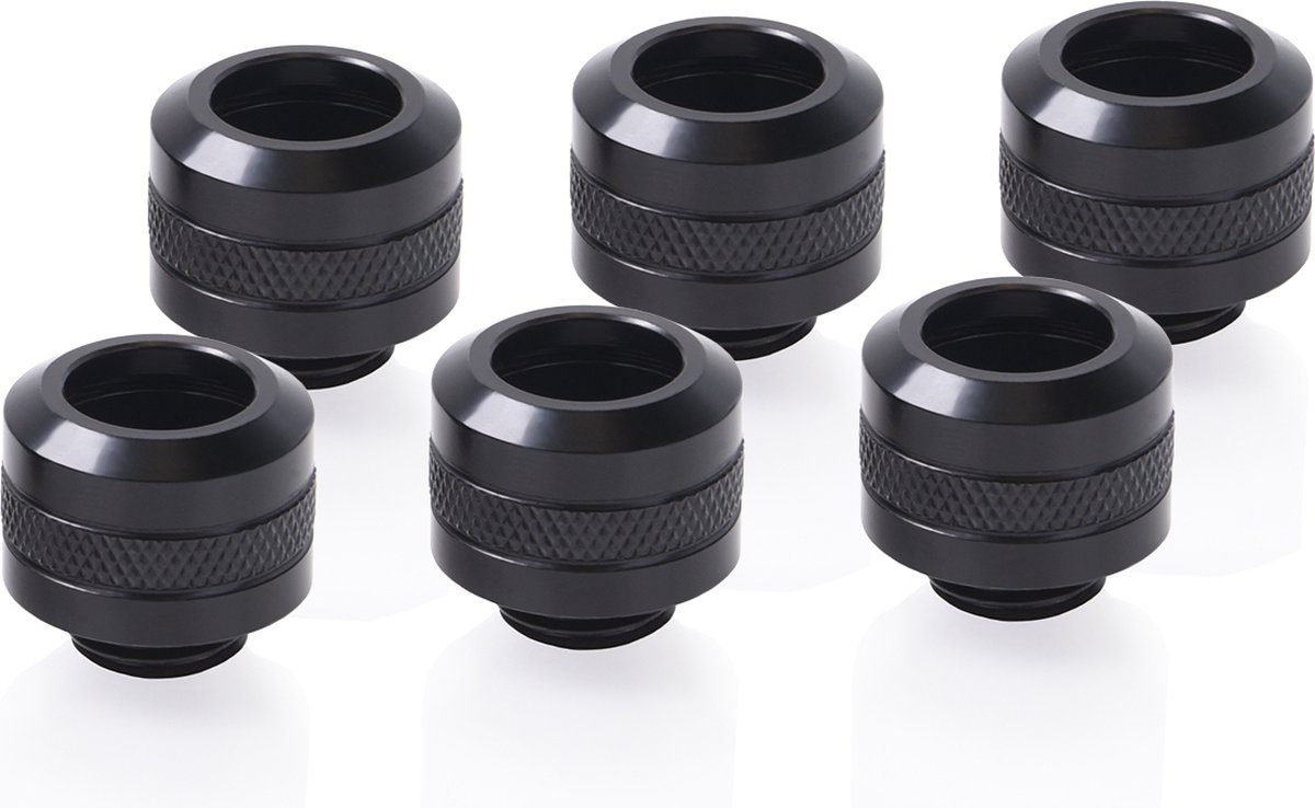 Lot de 6 Raccords à compression pour Tube Ø13mm Alphacool Eiszapfen Pro (Noir) #6POURCENT