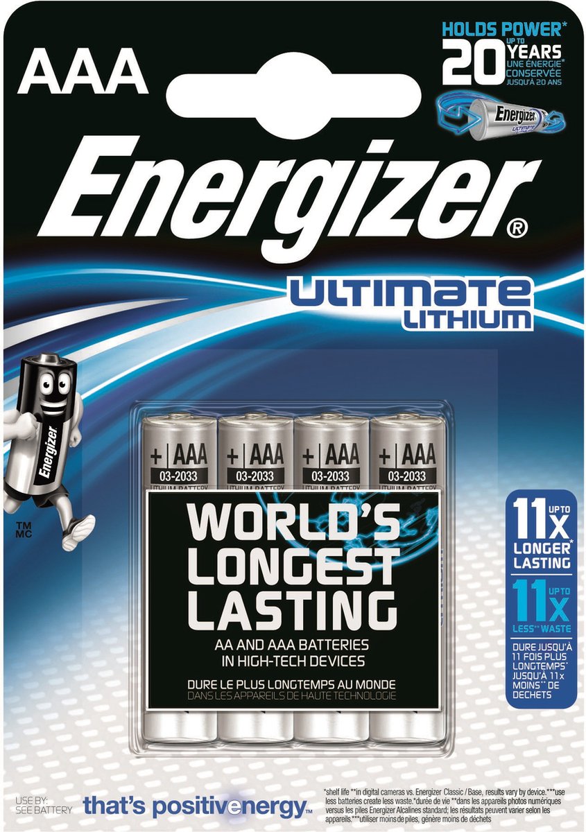Energizer Battery Ultimate Lithium AAA (4-pack)