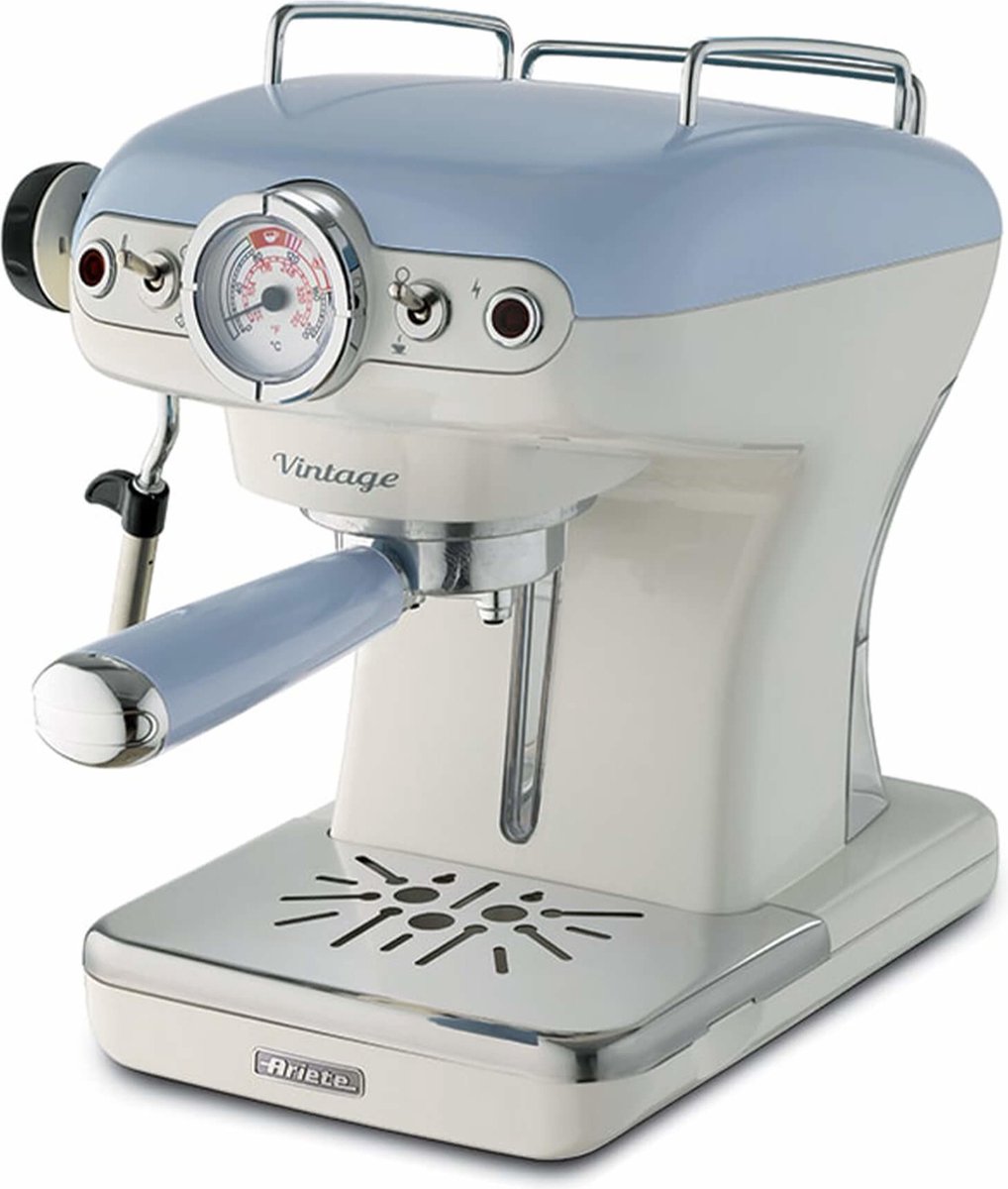 Ariete 1389 Vintage - coffee machine with cappuccinatore - 15 bar - light blue