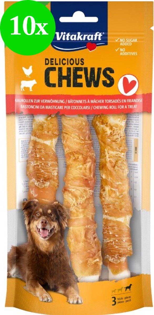 Vitakraft DELI CHEWS tyggestænger med kylling, L, 3 stk.