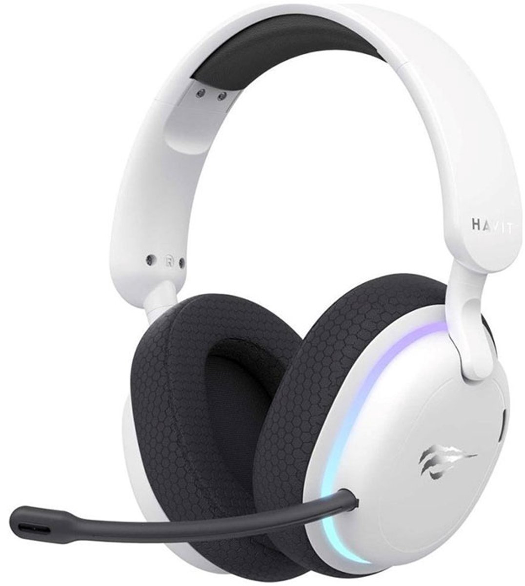 Casque Gamer sans fil Havit Fuxi H7 RGB (Blanc) #5POURCENT