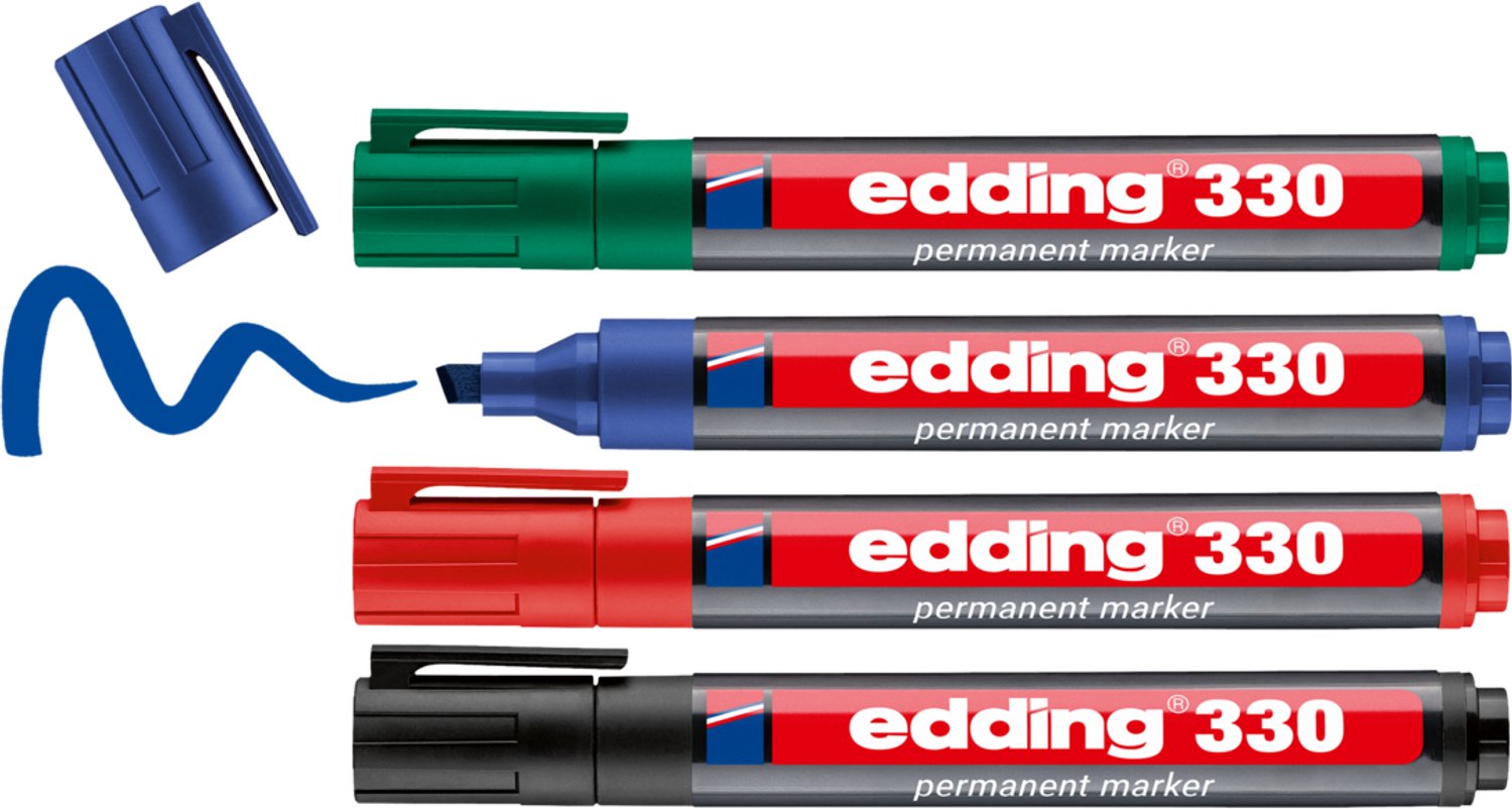 Edding e-330 permanent marker set af 4 assorterede farver