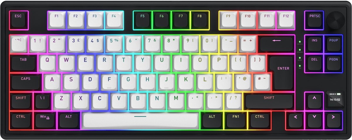 Clavier Gamer sans fil magnétique (Hator Aurum Linear) Hator Skyfall 80 Mag Ultima 8K TKL RGB (Noir) #DEFAULT