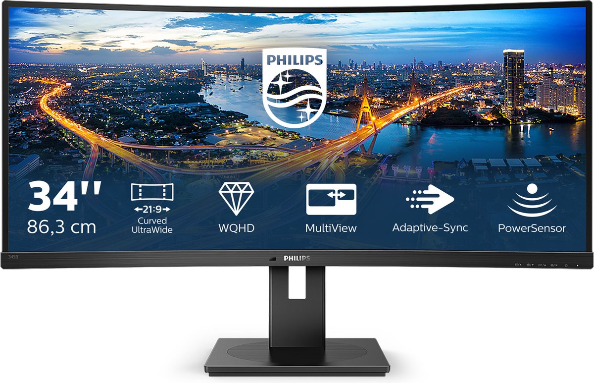 Ecran incurvé 34" Philips B-Line 345B1C UWQHD 100Hz (Noir) #2POURCENT