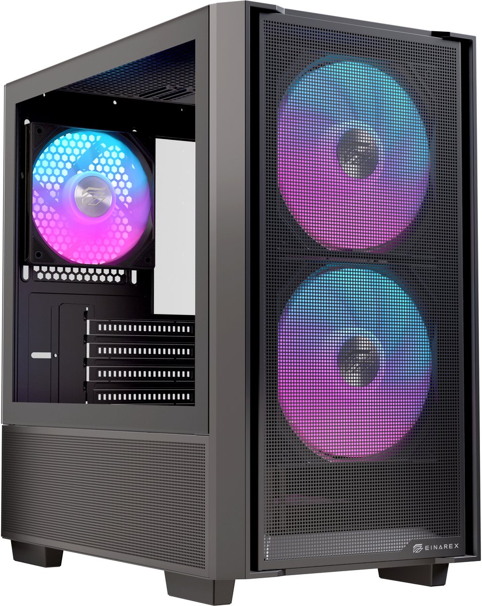 Boitier Micro ATX Einarex PM150 RGB avec panneau vitré (Noir) #DEFAULT