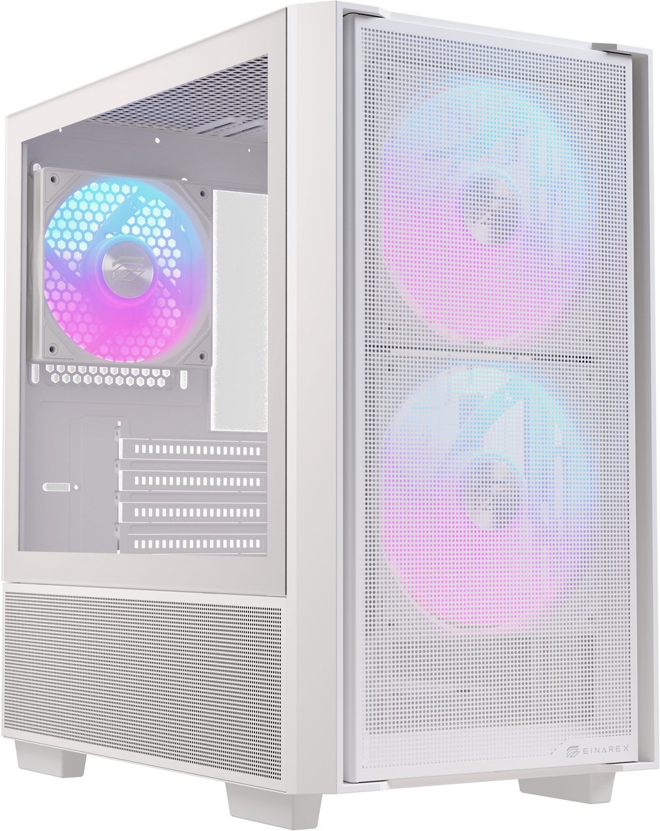Boitier Micro ATX Einarex PM150 RGB avec panneau vitré (Blanc) #DEFAULT