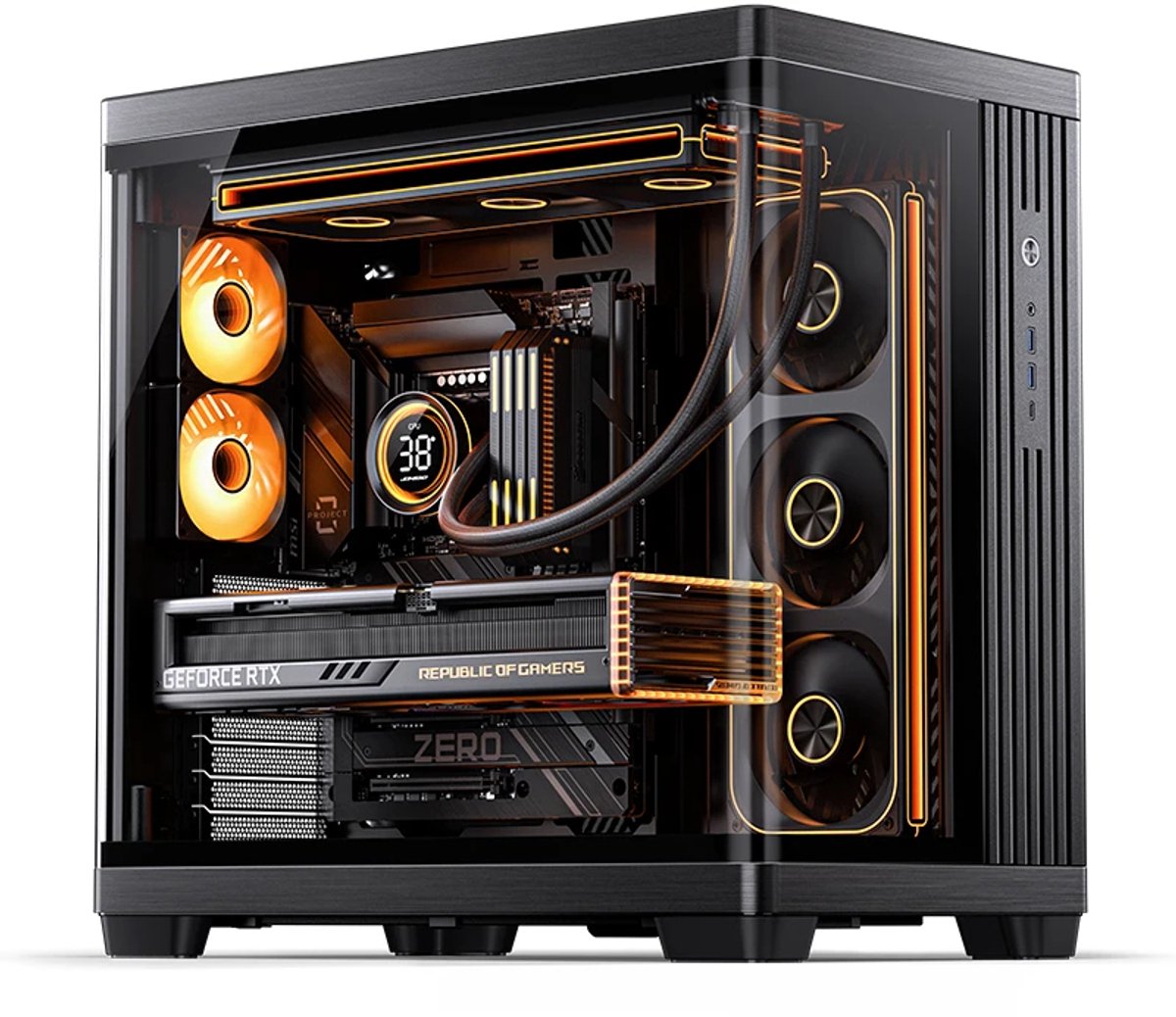 Boitier Moyen Tour ATX Jonsbo TK-4 RGB avec panneaux vitrés (Noir) #3POURCENT
