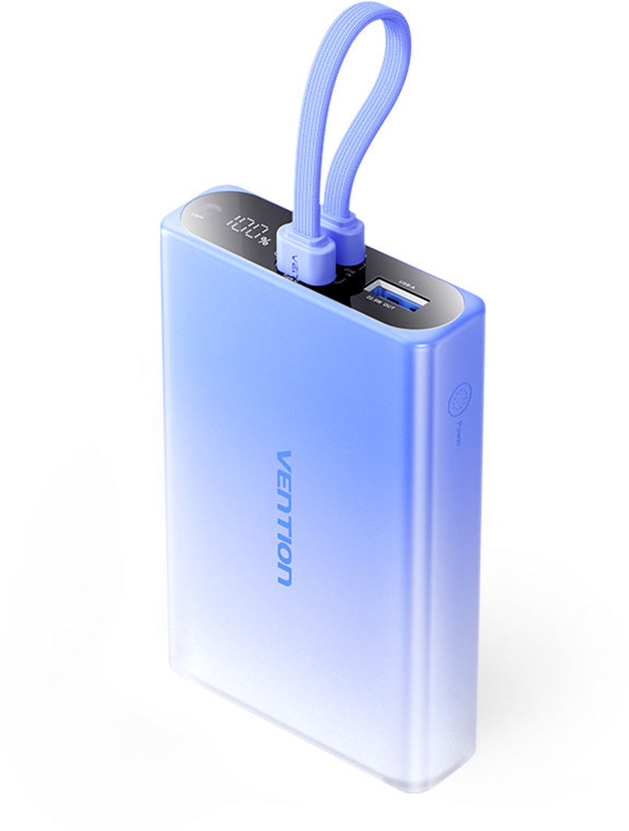 Batterie externe Vention FHZ 1x USB-C + 1x USB-A + 1x Lightning - 10000mAh (Bleu) #6POURCENT