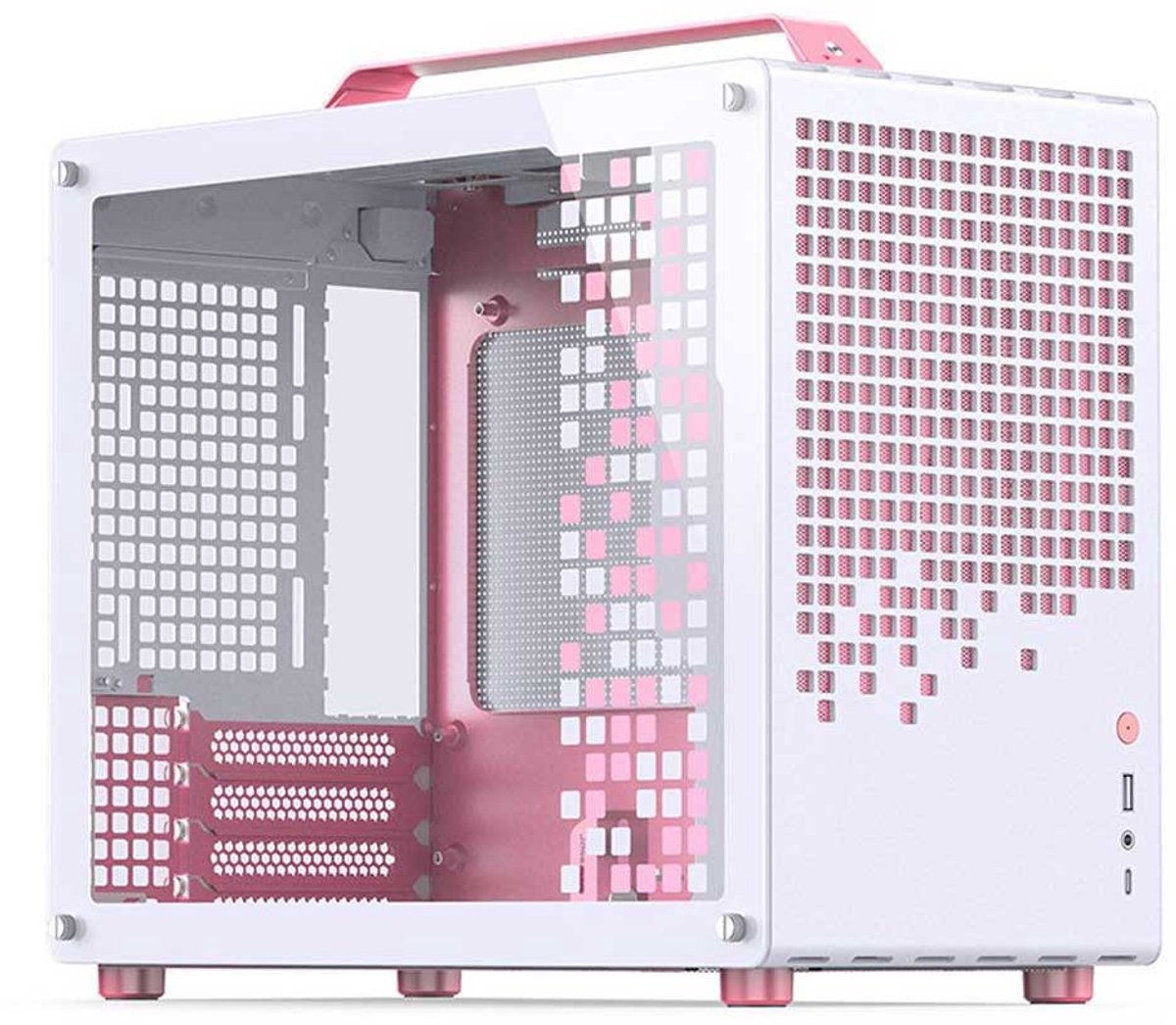 Boitier Mini Tour Micro ATX Jonsbo Z20 avec panneau vitré (Blanc/Rose) #3POURCENT