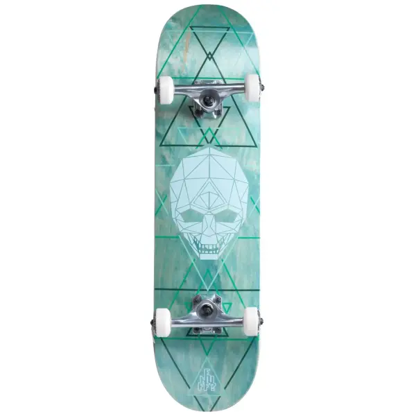 Complete Skateboard Enuff Geo Skull (8" - Green)