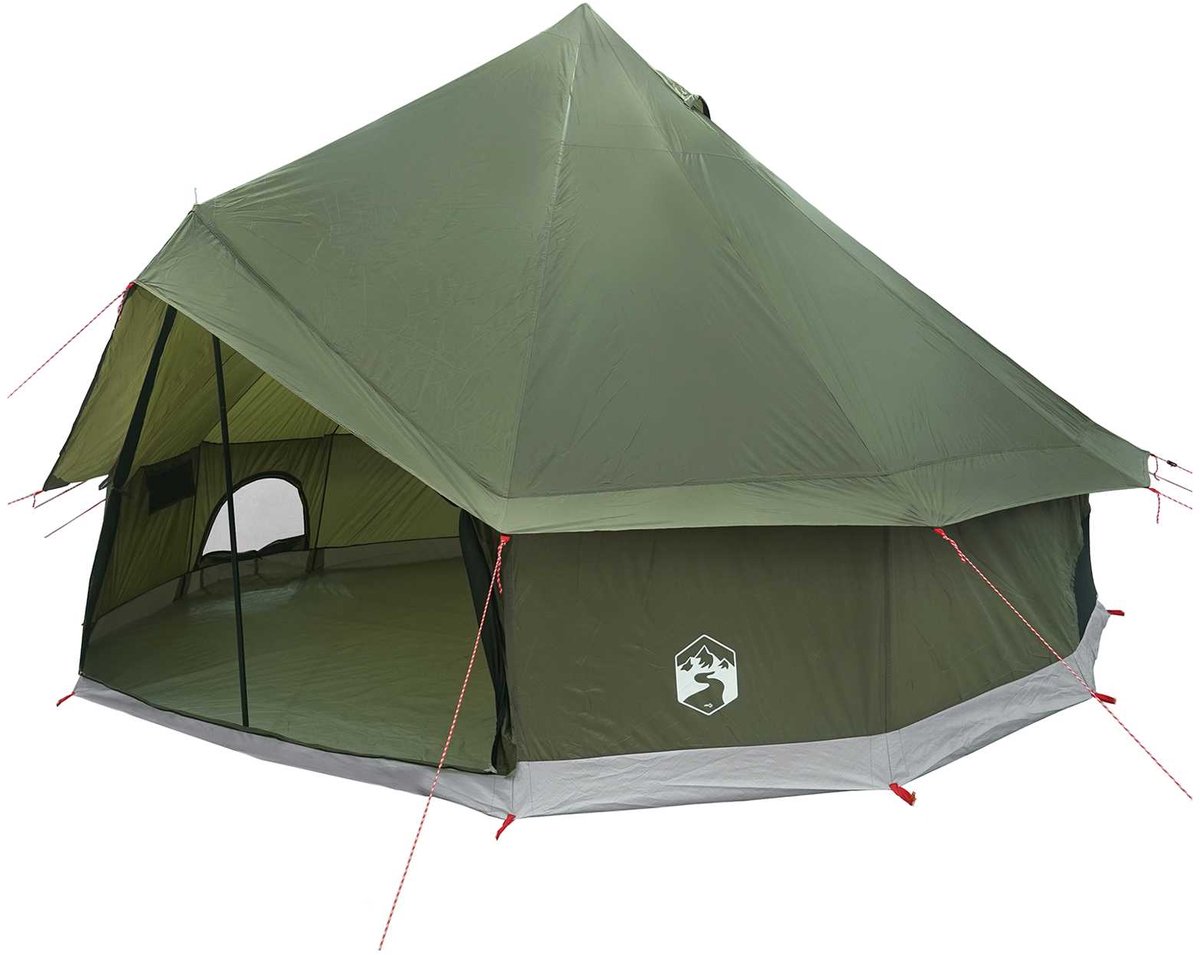 Tipi Zelt Olivgrün 300 x 300 x 200 cm Polyester und Stahl