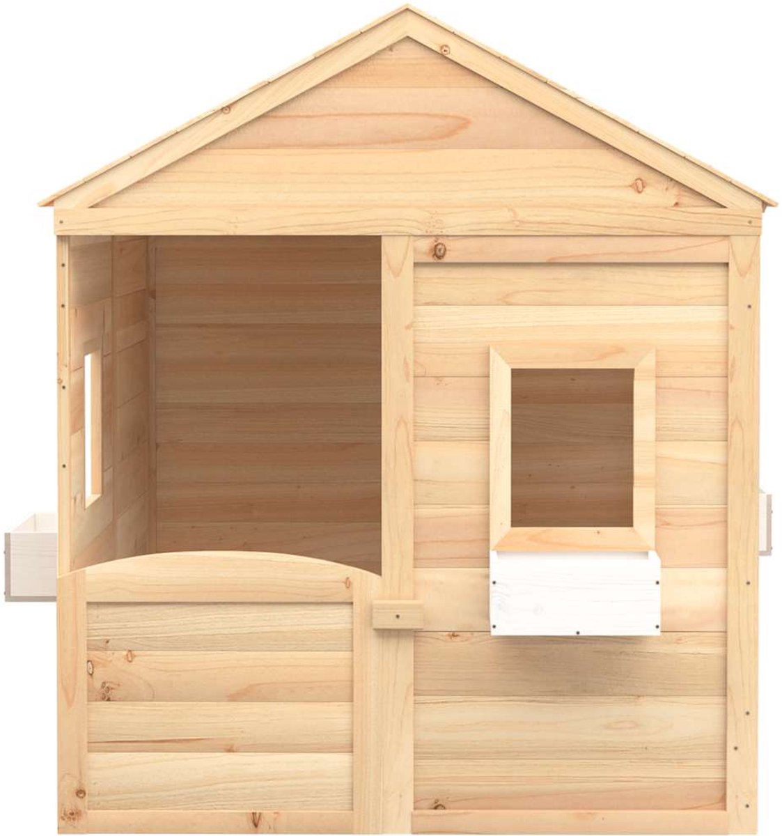 Spielhaus mit abschließbarer Tür und Blumentöpfen Kiefernholz