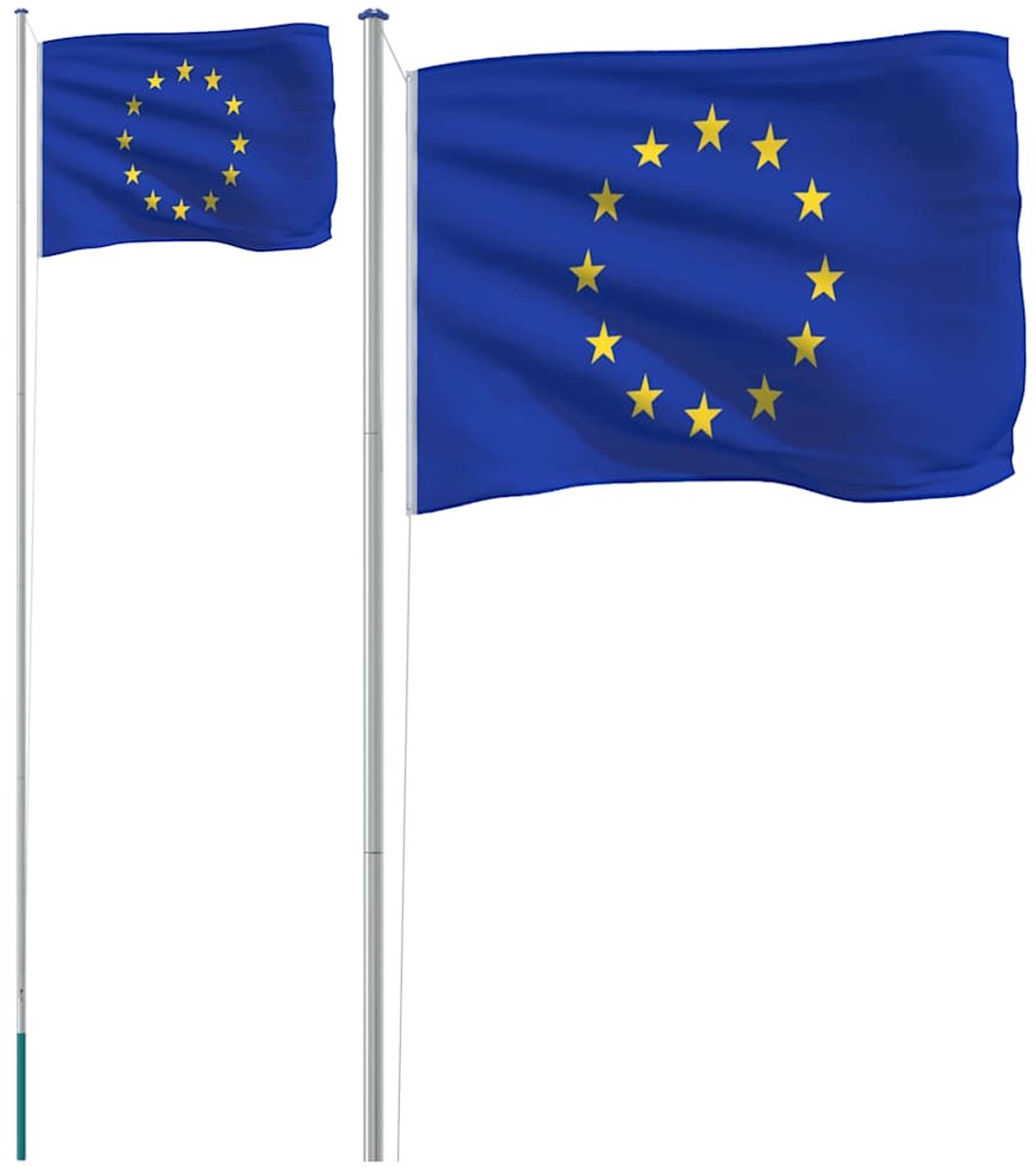 Vidaxl Flagge der Europäischen Union mit Mast, 6,23 m, Aluminium