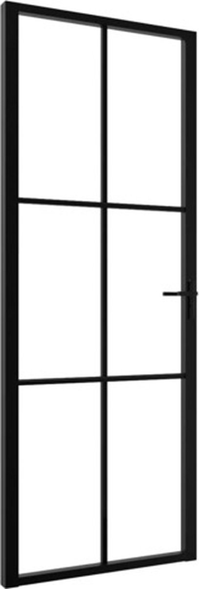 Innentür ESG Glas und Aluminium 76 x 201,5 cm Schwarz