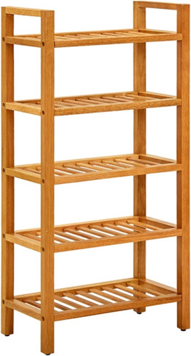 vidaXL Schuhregal mit 5 Etagen 50x27x100 cm Massivholz Eiche