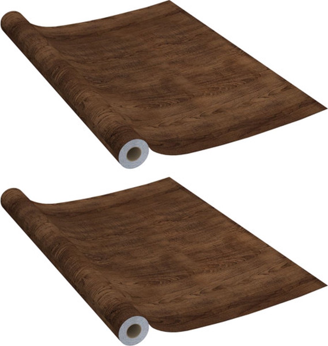 Selbstklebende Möbelfolien 2 Stück Dunkle Eiche 500 x 90 cm PVC