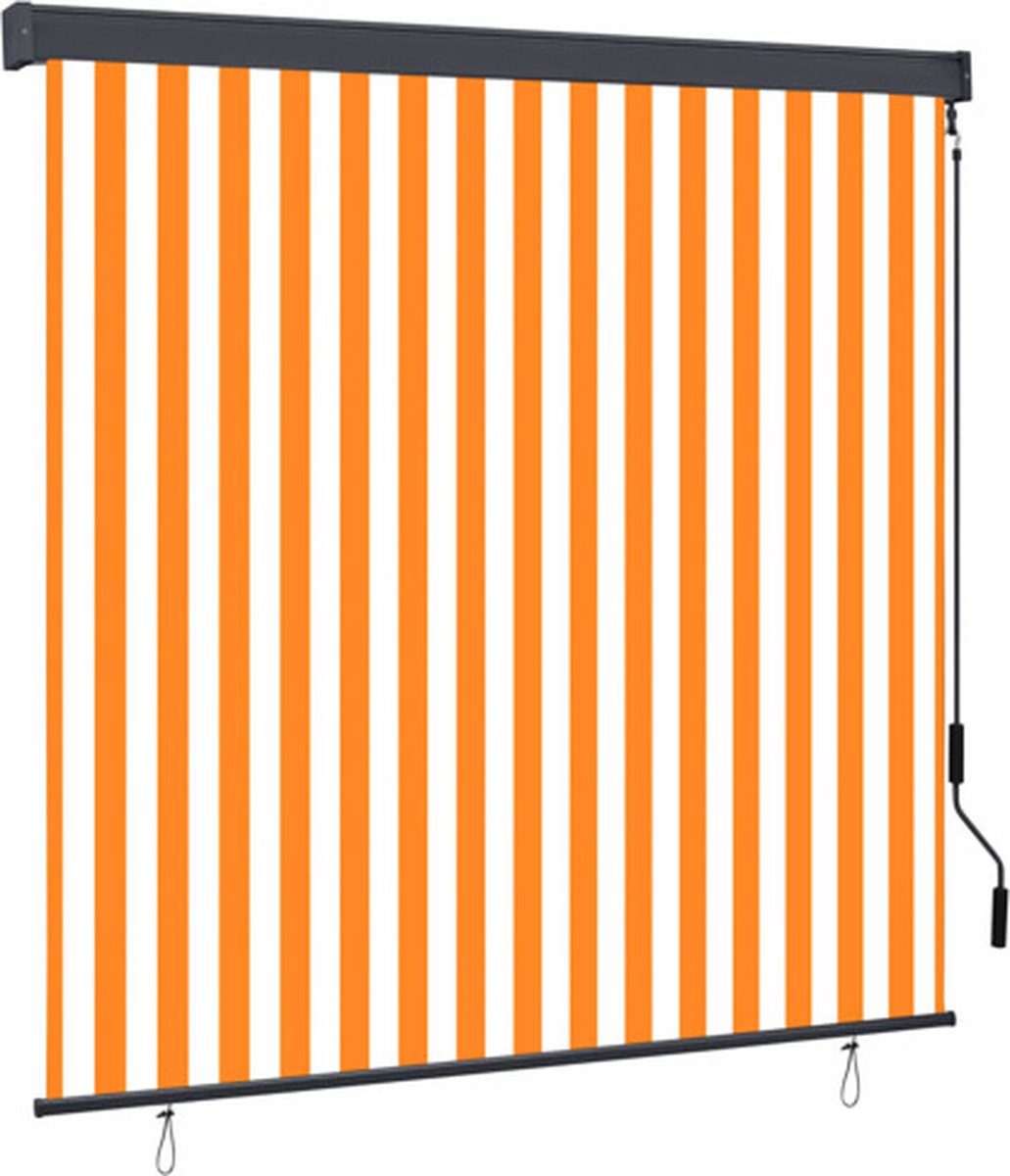 Außenrollo 160 x 250 cm Weiß und Orange