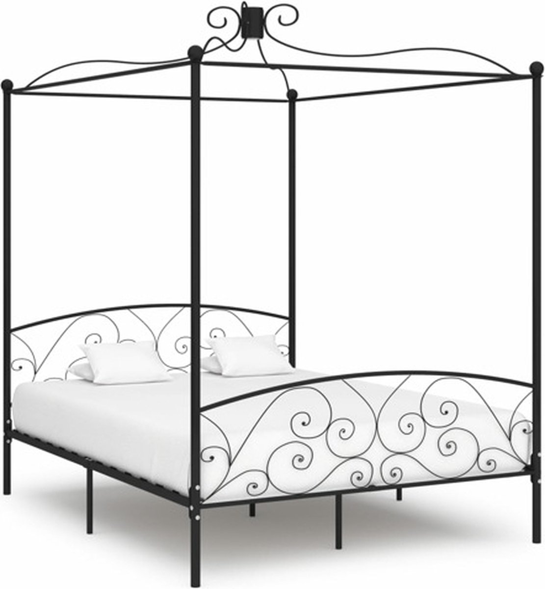 Himmelbettgestell Schwarzes Metall 160 x 200 cm