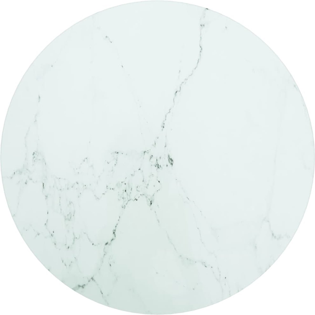 Tischplatte Weiß Ø40x0,8 cm Gehärtetes Glas mit Marmoreffekt