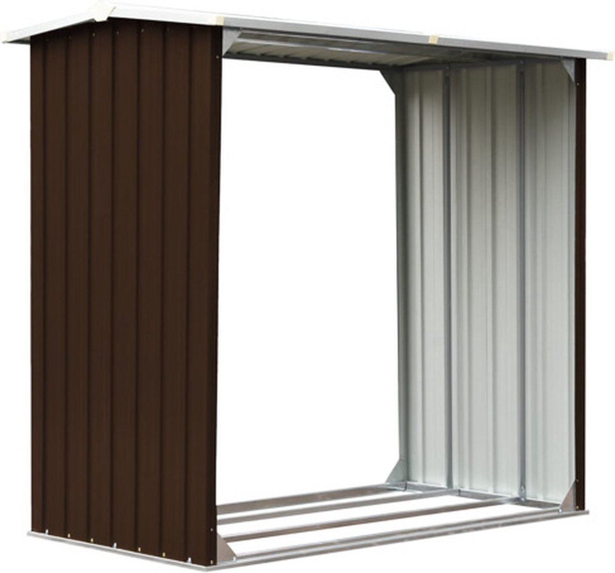 Holzlager Schuppen Verzinkter Stahl 172 x 91 x 154 cm Braun