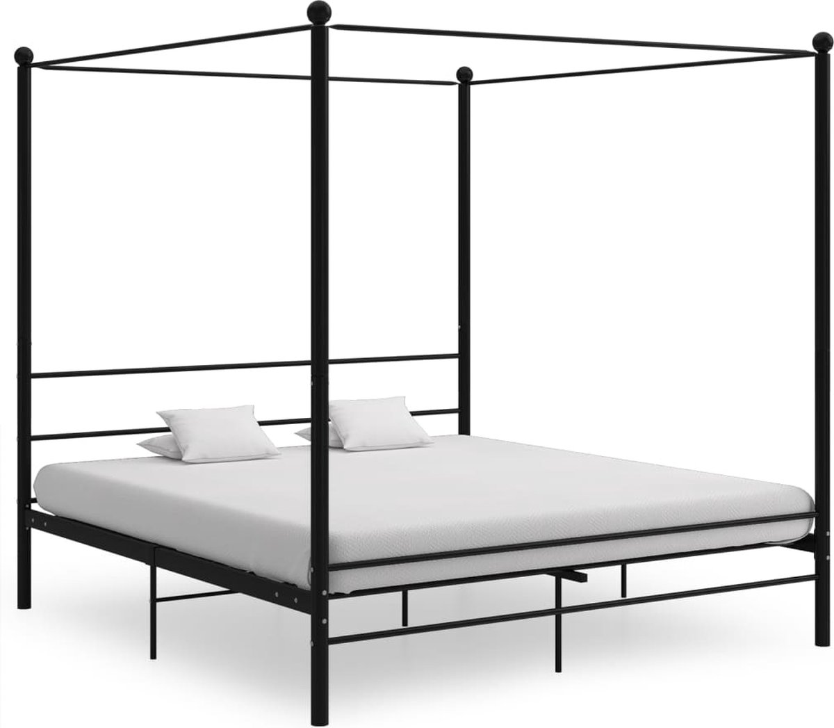 Schwarzes Metall-Hochbett 180x200 cm