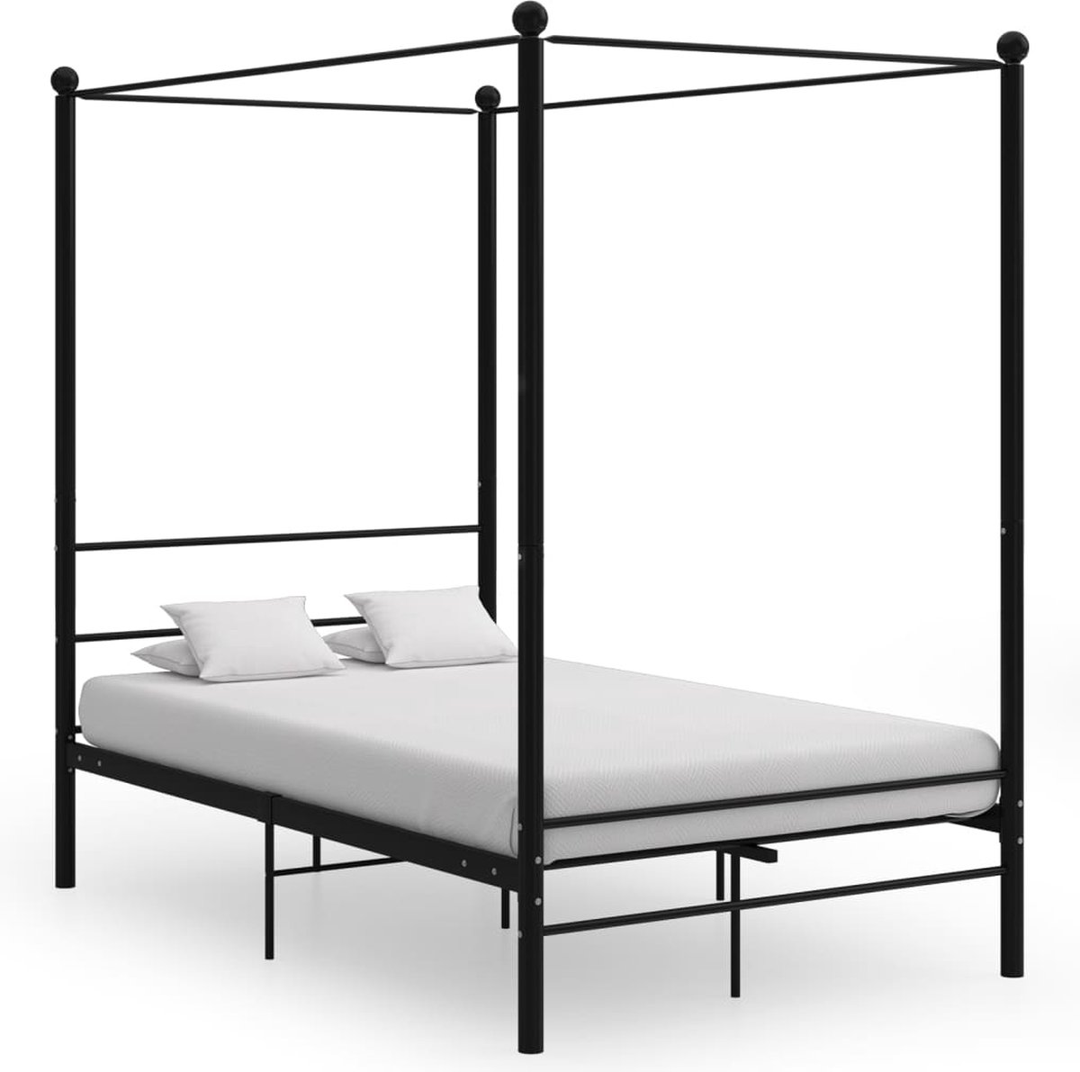Schwarzes Metall Himmelbett 120 x 200 cm