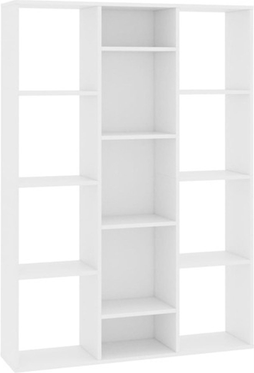 Raumteiler Bücherregal Weiß 100 x 24 x 140 cm Holzwerkstoff