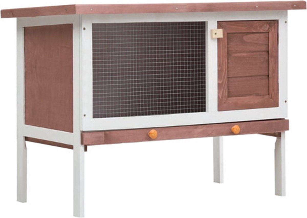 Kaninchenstall 1 Etage Braunes Holz