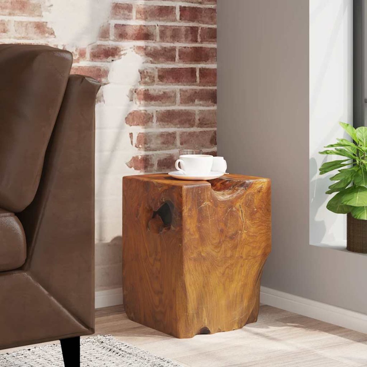 Hocker Massiv Teakholz