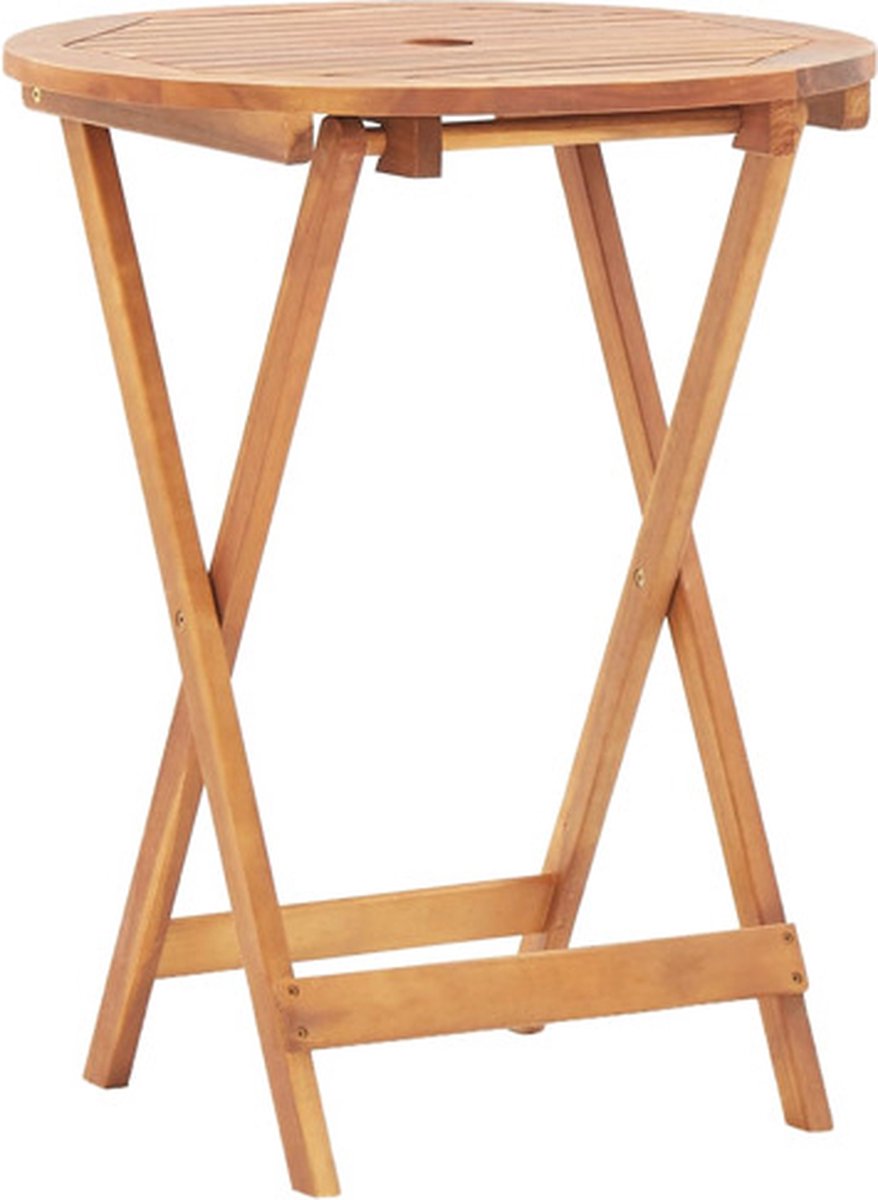 Klappbarer Gartentisch 60 x 75 cm Massives Akazienholz