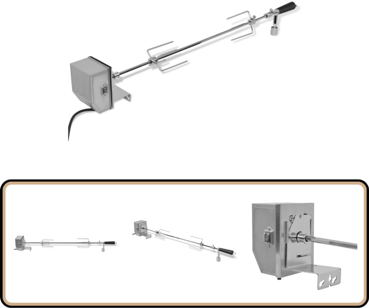 Grill-Drehspieß mit professionellem Motor Stahl 900 mm