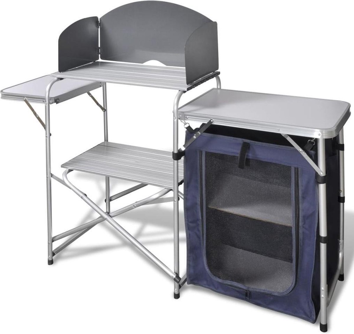 Faltbare Campingküche mit Aluminium-Windschutz