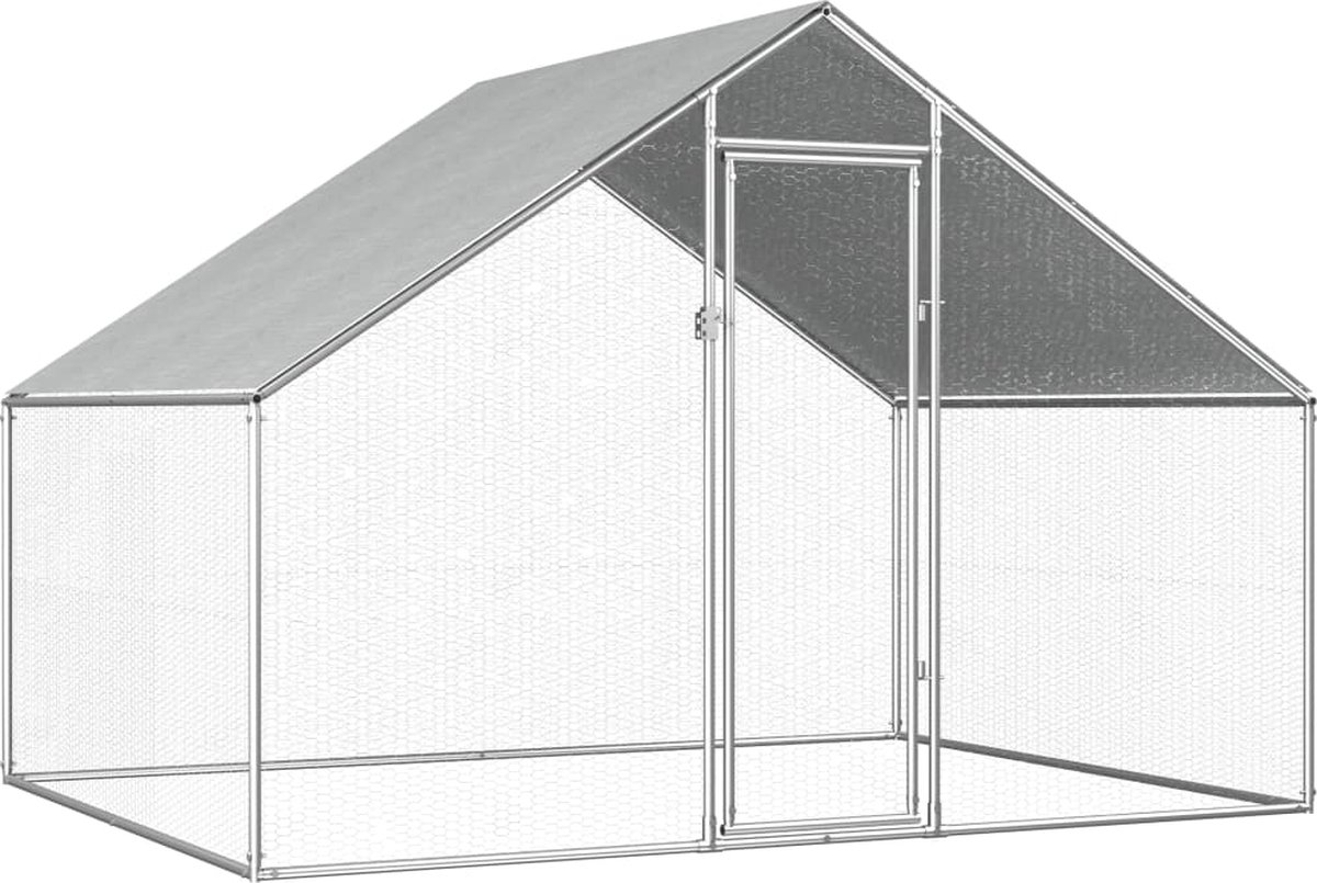 Hühnerstall für den Außenbereich 2,75 x 2 x 1,92 m Verzinkter Stahl
