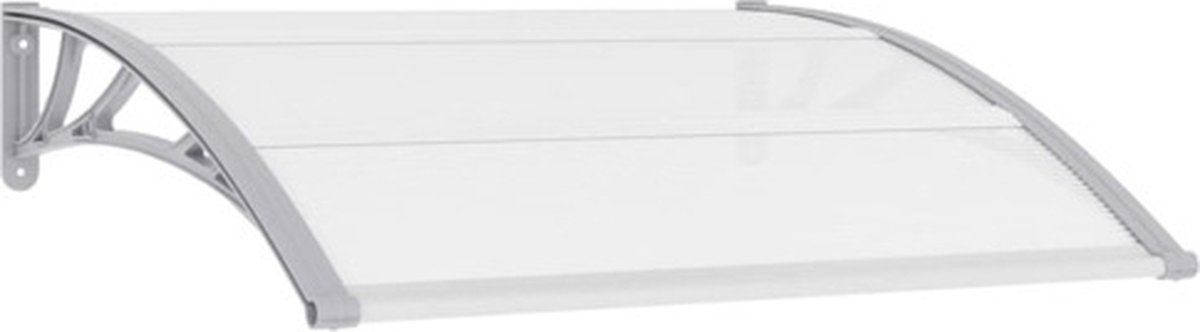 Türvordach Grau und Transparent 120 x 75 cm PC