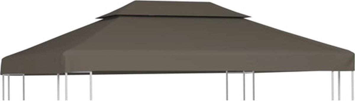 Pavillon Dachabdeckung mit Schornsteinöffnung 310 g m² 4x3 m Taupe