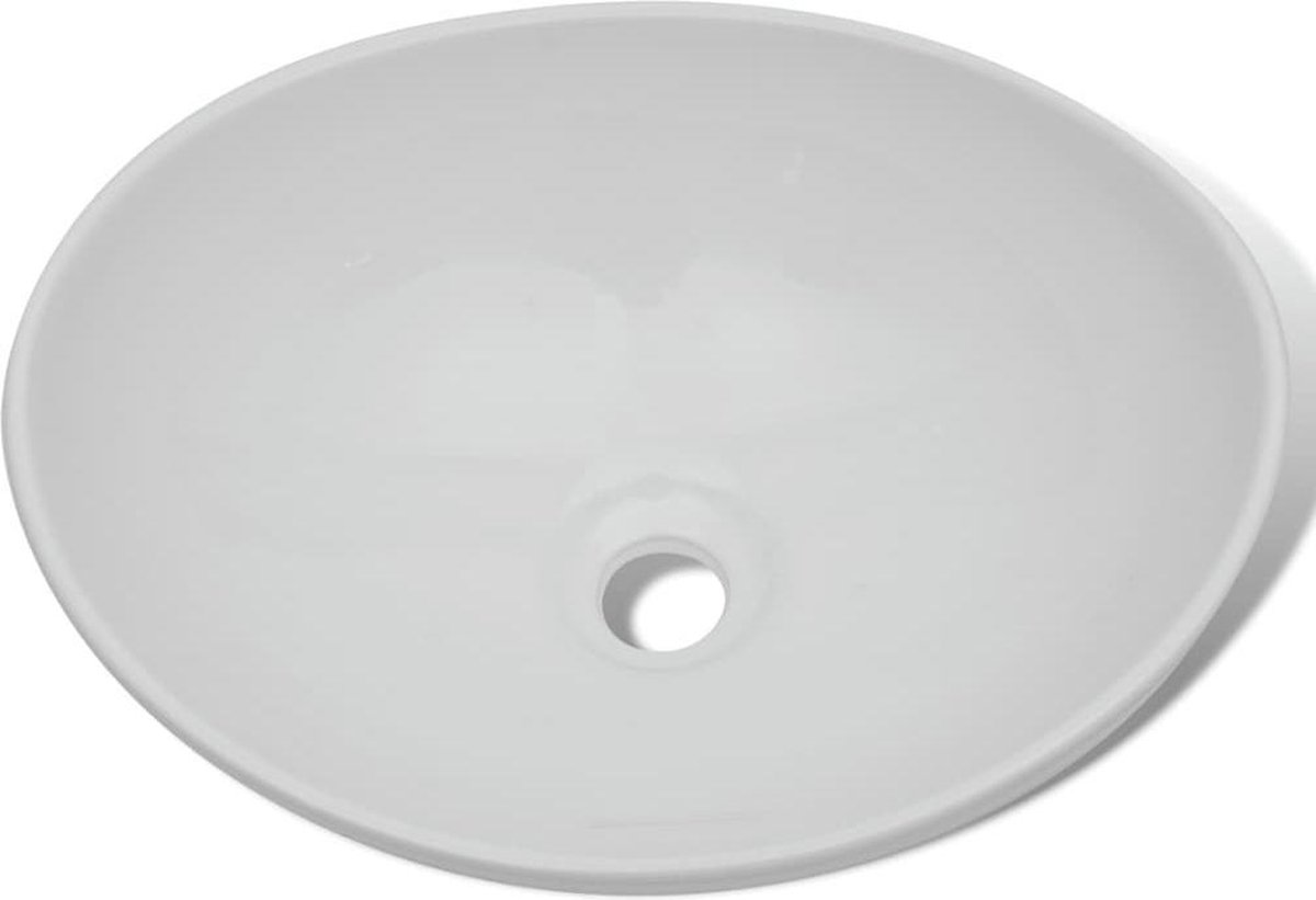 Keramik Waschbecken 40 x 33 cm Oval Weiß