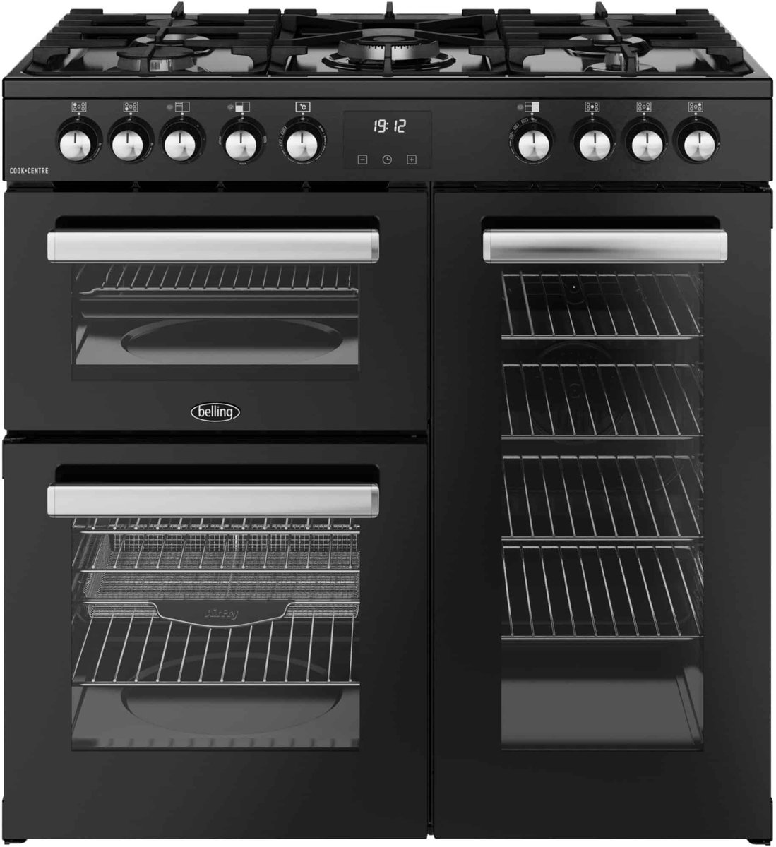 Belling 444411793 cooker Range cooker Electric Gas Black BEL RCA COOKCENTRE 90DF BLK
