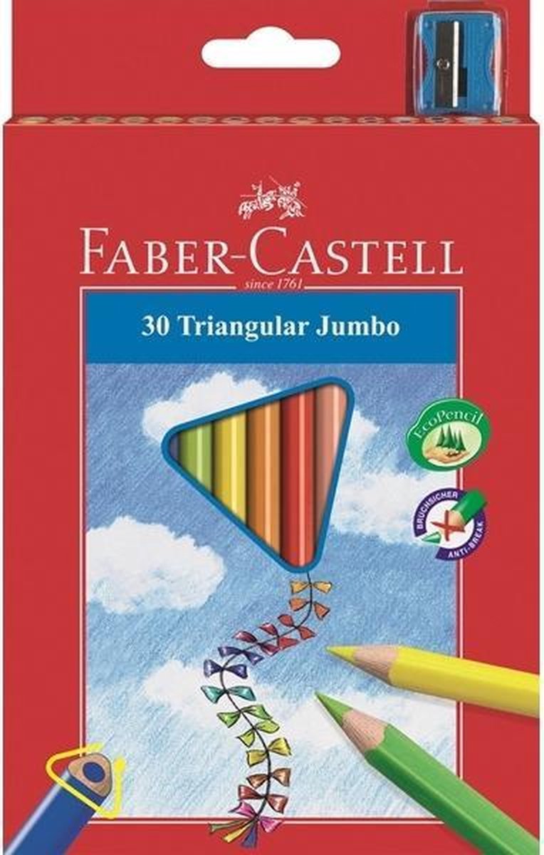 4 x Faber Castell Buntstift Trangular Jumbo sortiert VE=30 Stück Karto