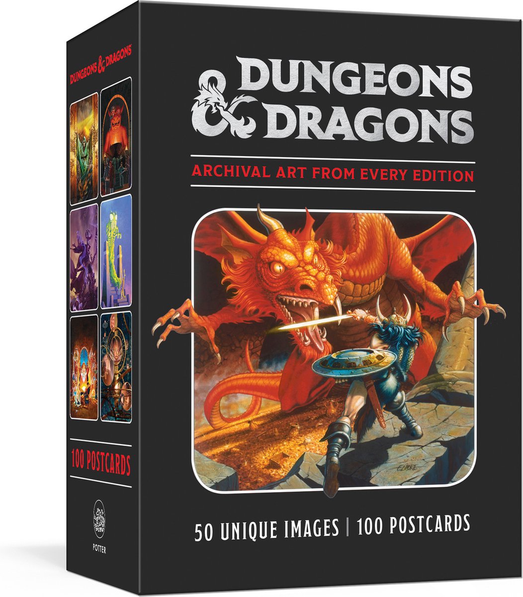 Dungeons & Dragons, 100 Postkarten, Archivkunst aus jeder Ausgabe.