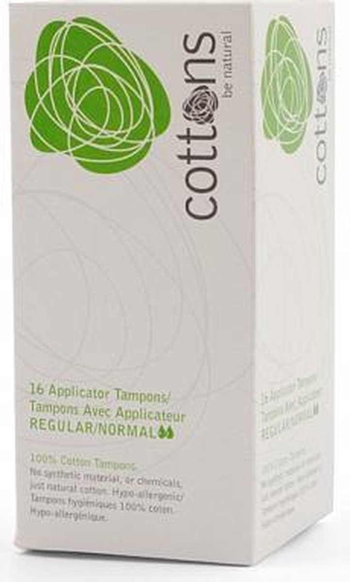 Baumwolle, Bio-Baumwolle, Tampons, Applikator enthalten, normal, 16 Tampons white