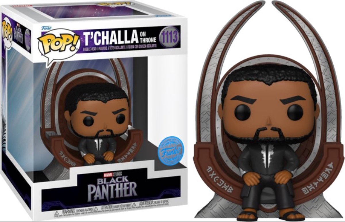 Schwarzer Panther (2018) T'Challa auf Thron US Exkl. Pop! Deluxe