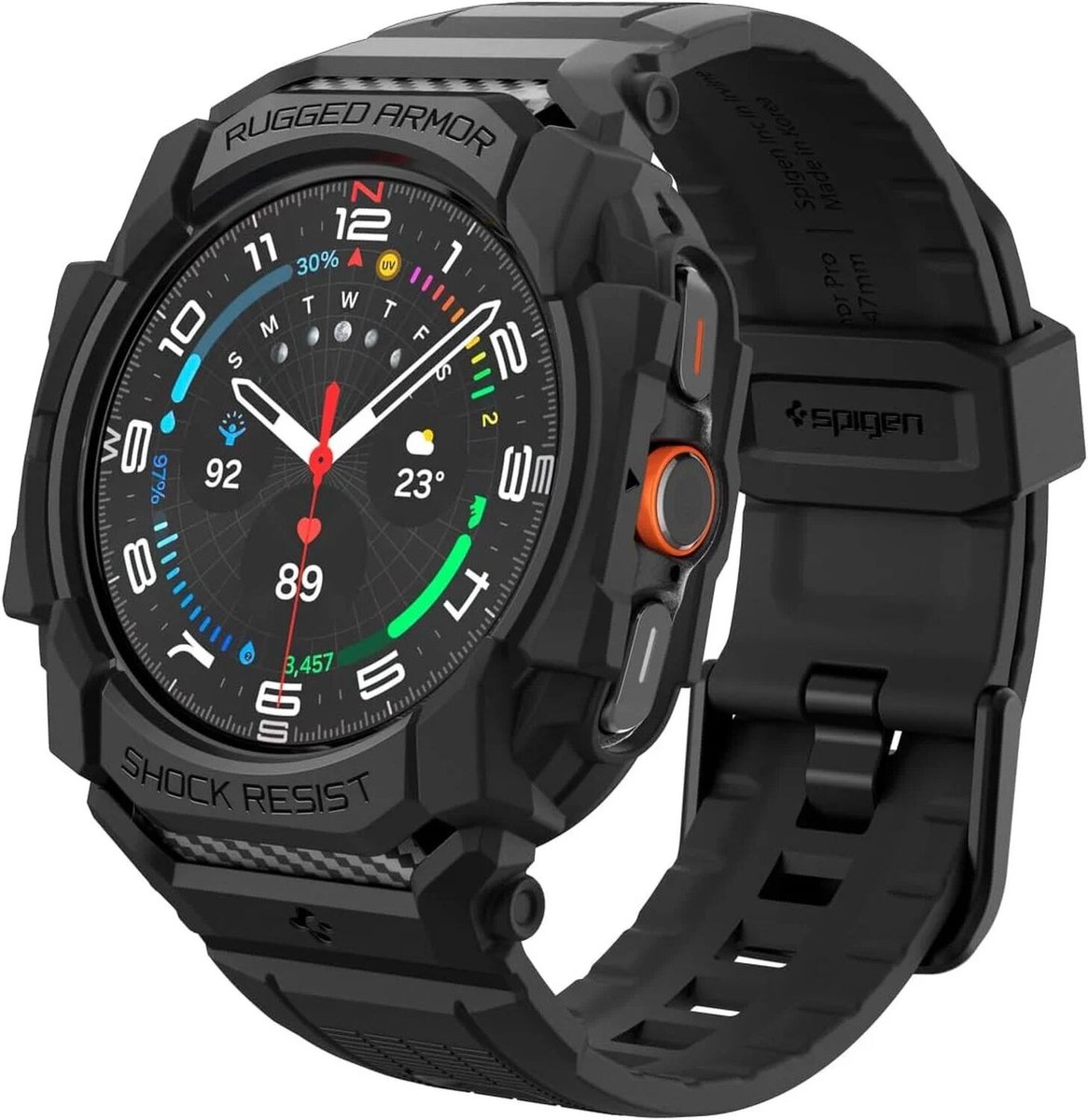 Spigen Rugged Armor Pro Samsung Galaxy Watch Ultra (47 mm) Mattschwarz