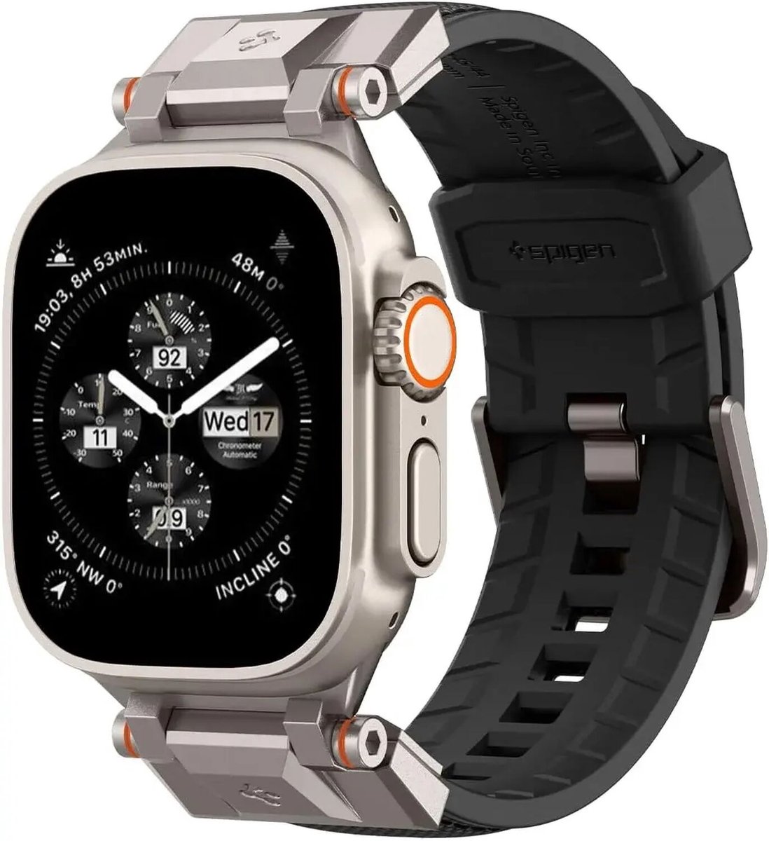 Spigen Durapro Armor Apple Watch 6 / 7 / 8 / 9 / 10 / Se / Ultra 1 / 2 (44 / 45 / 46 / 49 mm) Schwarz
