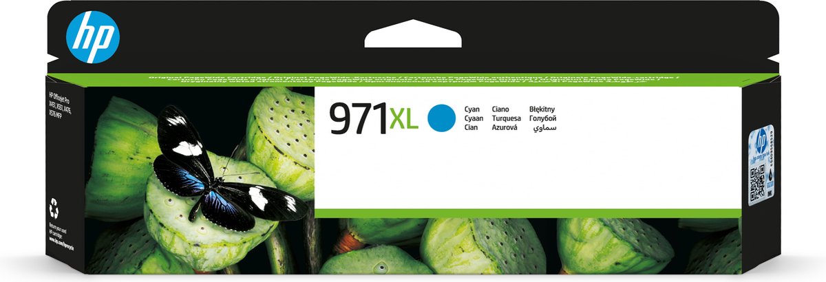 HP CN626AE/971XL Ink cartridge cyan high-capacity. 6.6K pages ISO/IEC