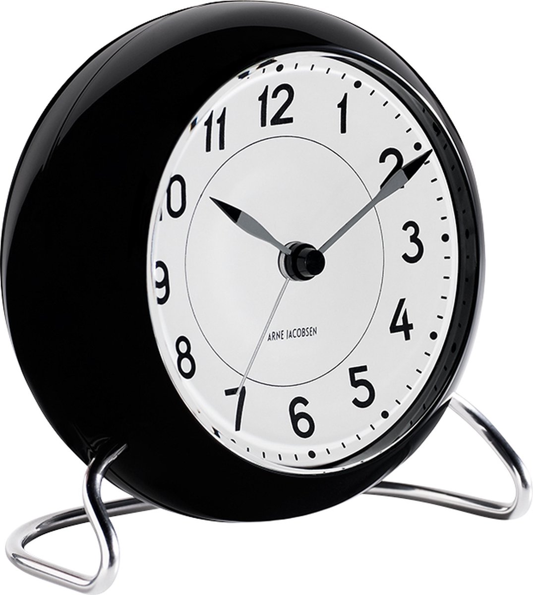 Arne Jacobsen Clocks Despertador AJ Station, negro negro