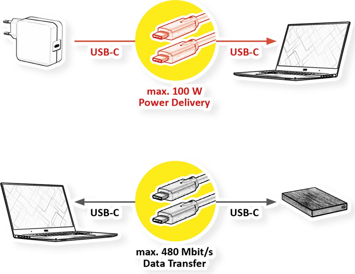 Roline VALUE - USB-C cable - USB-C to USB-C - 3 m