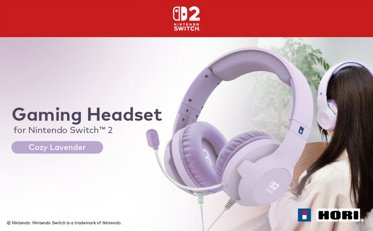 HORI Gaming Headset - Lavender - Wired - Nintendo Switch 2
