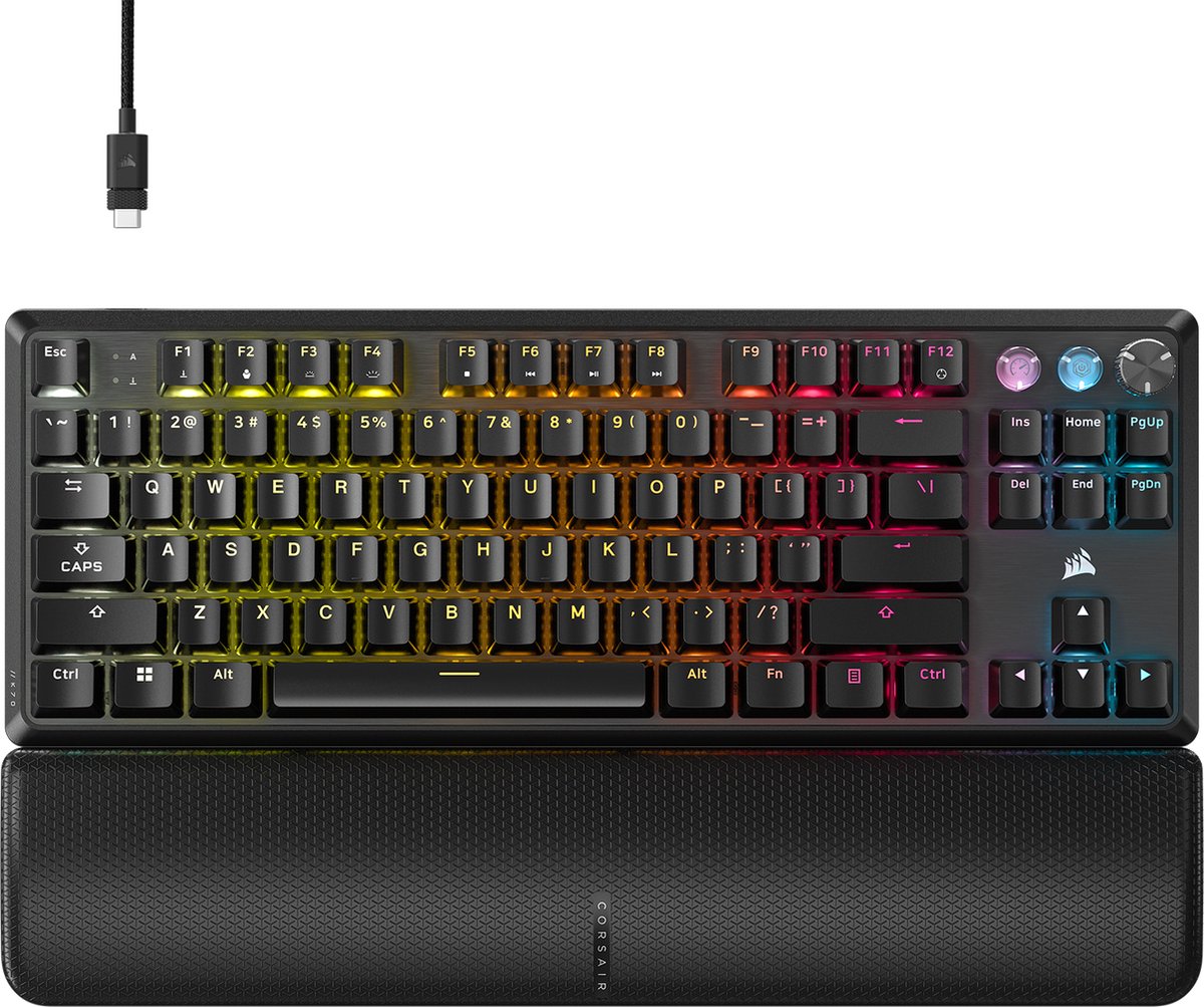 Corsair K70 PRO TKL - MGX Hall Effect - Gaming Tastatur - Amerikansk engelsk - Sort